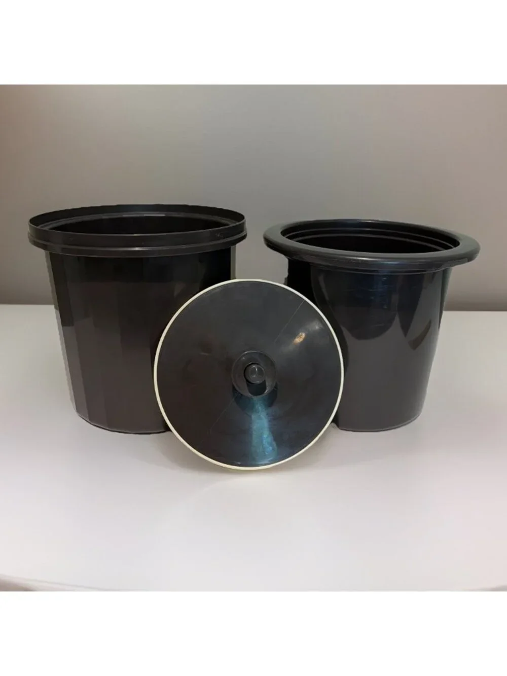 Vtg Tupperware Ice Bucket Insulated 3 Piece Dark Brown #1683-3 Push Button Lid